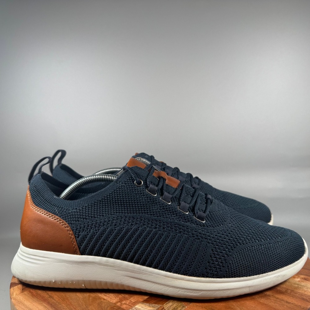 Johnston & Murphy Prentiss Knit Plain Toe Navy Blue Sneakers Mens 11.5 M 25-3439